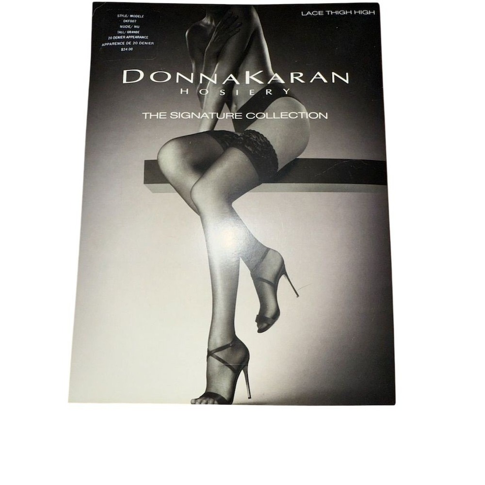 DKNY Women's Lace Thigh Highs Beige Hosiery Accessory Set size small sexy